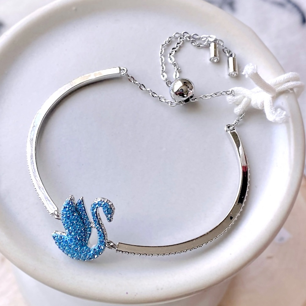 Swarovski Blue Swan Bolo Bangle Bracelet - Picture 4 of 11